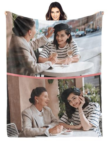 LZXSXZ Personalisierte Decke mit Foto, Personalisierte Geschenke für Mama, Weiche Personalisierte Fotodecke mit Eigenem Foto & Text, Personalisierte Fotogeschenke Geburtstagsgeschenke für Mama