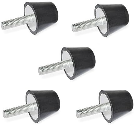 Ganter Normelemente | Anschlagpuffer mit Innengewinde | 5 Stück | GN 253-19-M5-55 | Gummi | Außendurchmesser: 19mm; Gewinde: M5