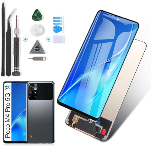 RongZy Pantalla para Xiaomi Poco M4 Pro 5G Táctil LCD de Repuesto Ensamblaje Digitalizador Reemplazo para Poco M4 Pro 5G con Herramientas de Reparación(6.6'',Negro)