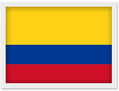 Artery8 Colombia National Flag Patriotic Vexillology World Flags Country Region Poster Artwork Framed Wall Art Print A4