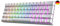 GK61 Teclado mecánico para gaming en caliente, 62 teclas, retroiluminación LED RGB multicolor para jugadores de PC y Mac, diseño alemán ISO (Gateron Optical Brown, blanco)