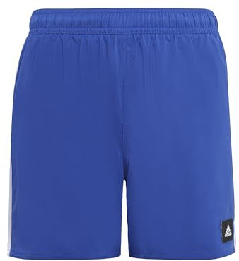 adidas Jungen 3-Stripes Swim Shorts, Semi Lucid Blue/White, 7-8 Years