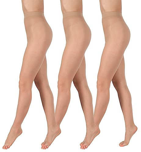 BANANALU 15 Den zehenfreie weiche Strumpfhose Toeless transparent Open Toe Toeless 15 Naturale 3er Set S