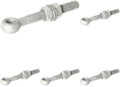 Alberts 417260 Augenschraube mit Zubehör | passend zu Torbändern | feuerverzinkt | Gewinde M16 | Länge 130 mm (Packung mit 5)