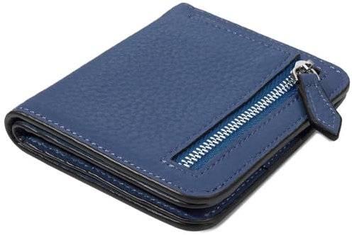 GADIEMKENSD Womens Bifold Purse Credit Card Holders RFID Blocking Mens Leather Wallet for Travel Bus Card Coin Pocket Cute Small Ladies Purses with Zip ID Window Card Cash Slots Navy