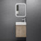 doporro Petit Meuble de Salle de Bain Suspendu 46cm Chêne Clair Ensemble de 3 Pièces Meuble avec Lavabo Solid Surface et LED Miroir Design Pisa02