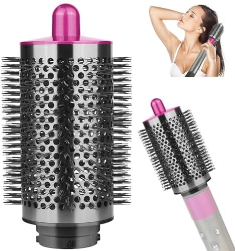 AFDD Large Round Volumizing Brush for Dyson Airwrap, Big Round Brush Attachment Compatible with Airwrap HS01/HS05, for All Hair Type(Rose)