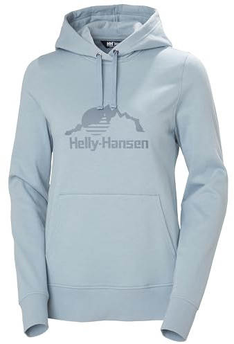 Helly Hansen Felpa con Cappuccio da Donna W Nord Graphic, Blu Vento, M, Blu Ventoso, M