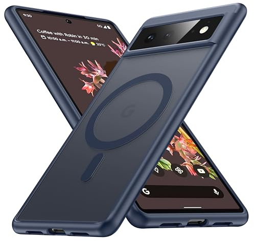 FNDMIL für Google Pixel 6 Hülle mit MagSafe [Translucent Matt] [Anti-Fingerabdruck] [Militär Stoßfest] Handyhülle für Pixel 6 Case Dünn 6.4'',Ozeanblau