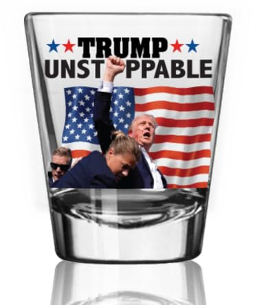 President Schnapsglas, hergestellt in Amerika, spülmaschinenfest, Faustpumpe, patriotisches Geschenk, 57 ml Patriots Cave