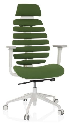 hjh OFFICE Profi Bürostuhl Ergo LINE W Drehstuhl mit ergonomisch geformter Rückenlehne inkl. Lordosenstütze, Dunkelgrün