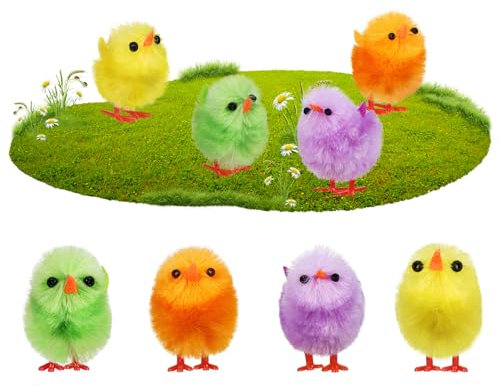 Veemoon 8stücke Flauschige Osterküken Küken Mini Küken Ostern Deko Ostern Party Osterdeko Fuzzy Chicks Mini Easter Chicks Plüschspielzeug