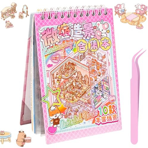 HTTDSLF 3D Sticker Scene, 3D House Stickers, DIY 3D House Stickers, 3D Hausaufkleber, Sticker Therapy mit Pinzette, Haus Aufkleber Machen Sie Ihren Eigenen, Relief Stress für Erwachsene und Kinder