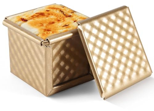 Asyduey Moule à Pain Carré avec Couvercle Toast Moule Moule à Pain Pullman Moule à Pain avec Couvercle AntiadhéSif Mini Carré à Eau Toast Box