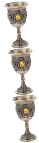 IMIKEYA 3pcs Zinc Alloy Wine Cup Delicate Goblet Holder for Garden Parties Mulled Wine Glasses