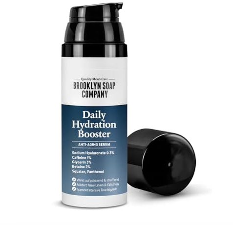 Daily Hydration Booster (30ml) · BROOKLYN SOAP COMPANY | Anti-Aging Serum mit Hyaluron, Koffein & Panthenol · Spendet Feuchtigkeit & glättet die Haut