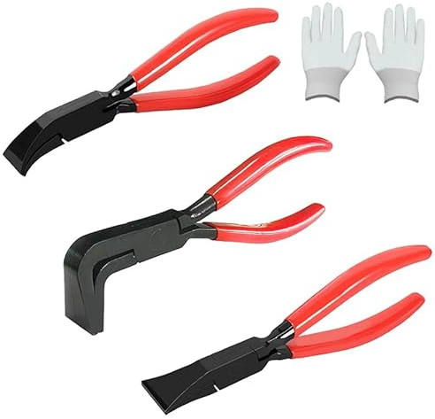 3 Pezzi Piega Lamiera Manuale, Set di 3 Pinze Piegate 45°90°180°, Pinze Piegate da Larghezza 2,2cm, 2,5cm, 2,5cm, Rosso Metallo Bender Tool, con Manico e Guanti, per Piegare e Lisciare Lamiere