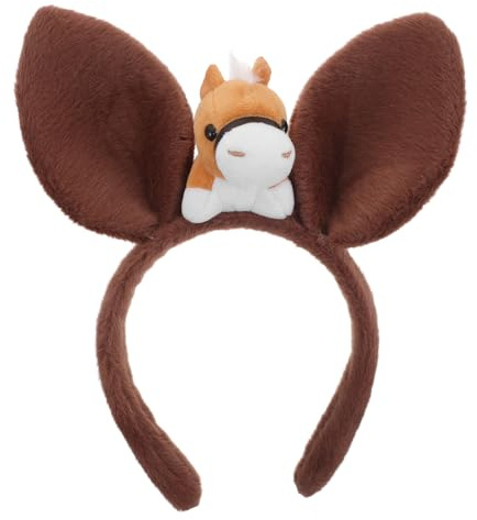 HAMPPLIES Pferde-ohren Haarreif Plüsch Stirnband Cosplay Tierkostüm Kopfband für Mädchen Karneval Silvester Party Zubehör