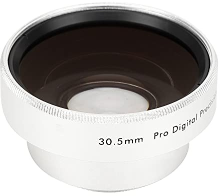 TOPINCN Lente Aggiuntiva per Fotocamera in Lega di Alluminio Argento Rivestimento Multistrato Ingrandimento Grandangolare 0,45X per Obiettivo da 30,5 Mm per Fotografi Materiale in Vetro Ottico