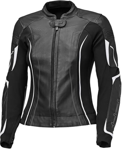 Held Debbie 3 Damen Motorrad Lederjacke, schwarz/weiß, 80