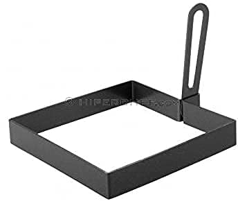 Ibili Egg Mould Moka Square 10x10 cm, rolled steel plate, Black, 10 x 10 x 5 cm