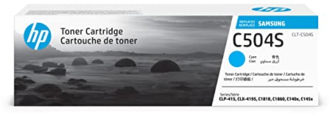 HP CLT-C504S (SU025A) Original Toner Cyan (Kompatibel mit: CLP-415N, 415NW / Xpress C1810W, C1404W, C1860FW, C1454FW, C1454N, C1453FW / CLX-4195N, 4195FN, 4195FW), groß