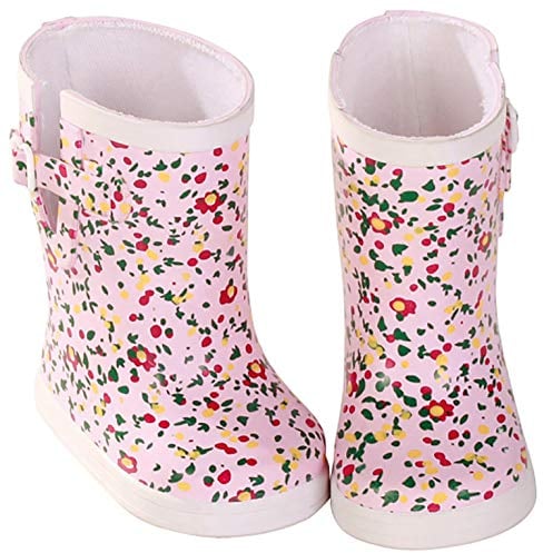 Götz 3402150 Mille Fleurs Gummistiefel - Puppenschuhe - Puppenkleidung & Puppenzubehör für Babypuppen Gr. M von 42 - 46 cm und Stehpuppen Gr. XL von 45 - 50 cm