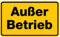 LEMAX® Hinweisschild, Außer Betrieb, 120x200mm Magnetfolie gelb/Schriftfarbe: schwarz/Randfarbe: schwarz 200x120mm