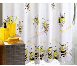 Gedy Tenda doccia in pvc Honey Farm nero/giallo 120x2