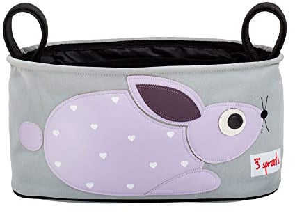 3 Sprouts Kinderwagen Organizer - Kinderwagentasche Organizer für Kinderwagen - Buggy Tasche - Lässig Kinderwagen Organizer - Klein/Groß - Tasche für Kinderwagen - Wickeltasche - Kaninchen