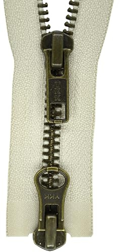 YKK Reißverschluss 2 Wege teilbar hellbeige 95 cm Metall Metallzähne