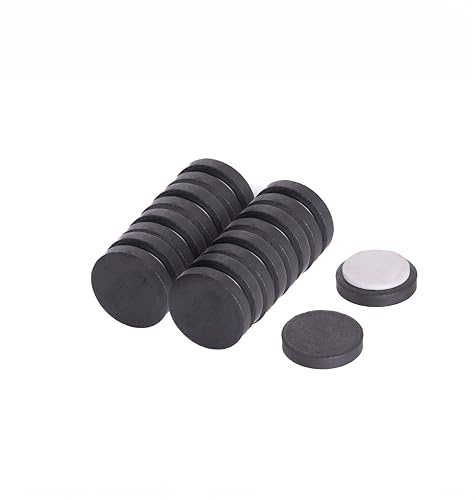 Y10 Ferrite Magnet for Arts, Craft, Science and DIY with Adhesive Foam Pad - 25mm dia x 5mm thick - 0.6kg Pull - Pack of 20