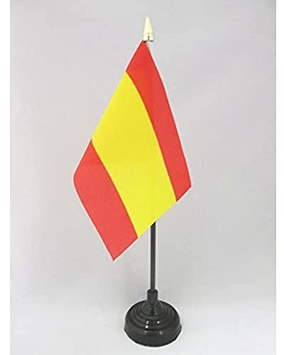 AZ FLAG - Tischflagge Spanien Ohne Wappen - 15x10 cm Goldene Splitze - Spanische Tischfahne 10 x 15 Cm - Flaggen