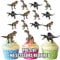 AK Giftshop PRE-CUT Dinosaurs Carnivore Mix - Edible Cupcake Toppers/Cake Decorations (Pack of 12)