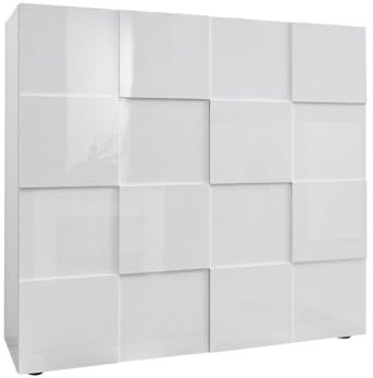 Unbekannt Vente-Unique - Buffet Haut Calisto - 2 Portes - Blanc laqué