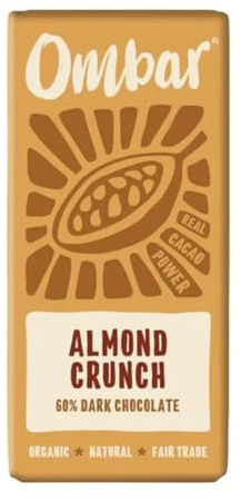 Vegan Chocolate Bar - Ombar Coco Almond - Organic Fair Trade Chocolate - Dairy and Gluten Free - Raw Cacao - 70g - Single Bar