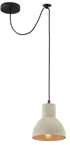 MAYTONI DECORATIVE LIGHTING Moderne Pendelleuchte Broni 1xE27 excl.aus Beton Farbe Grau und Metall Schwarz 60W für Küche, Schlafzimmer, Wohnzimmer, Esszimmer, Lobby