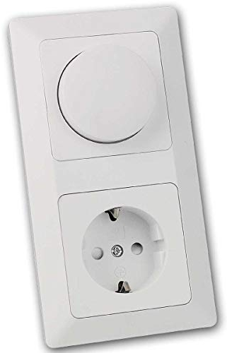 MILOS Steckdose mit LED Dimmer, weiß matt, Rahmen