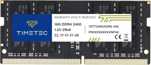Timetec Hynix IC 16GB DDR4 2400MHz PC4-19200 Non ECC Unbuffered 1.2V CL17 2Rx8 Dual Rank 260 Pin SODIMM Laptop Notebook Computer Memory Ram Module Upgrade S Series (16GB)