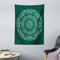 ABAKUHAUS Teal Wandteppich, Eastern Mandala aus Weiches Mikrofaser Stoff Waschbar ohne Verblassen Digitaldruck, 110 x 150 cm, Türkis