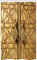ABAKUHAUS marocain Rideau de Douche Stalle, Marrakech Palais Royal, Ensemble de Salle de Bain en Tissu en Crochets, 120 x 180 cm, Or