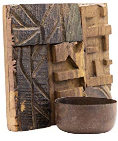 Woodkings® Wandkerzenhalter Kavali Wandbild mit Kerzenhalter Altholz Unikat 15x15 rustikal Wanddeko Dekoobjekt Echtholz Rahmen massiv Unikat