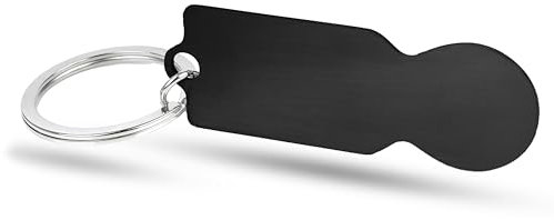 Trolleyman - Einkaufswagenlöser aus recyceltem Aluminium – Schlüsselanhänger für Einkaufswagen ohne Münze – Leicht & Nachhaltig - Abgerundete Kanten – Optimierte Version(Schwarz)