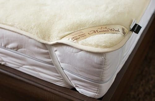 Merino Wool Bedding Merino Wolle Unterbett Kaschmir Wolle Matratzenauflage Bettauflage Schonbezug (180 x 200 cm)