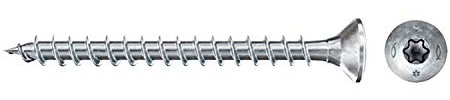 Fischer Viti per Legno o Truciolare Power-Fast II CTF 3,0x35 Filetto Totale, Torx, Testa Svasata Piana, Zincatura Bianca, 500 Pz, 670621