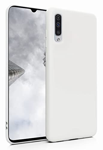 MyGadget Silikon Hülle für Samsung Galaxy A70 - robuste Schutzhülle TPU Case Slim Silikonhülle Back Cover Ultra Kratzfest Handyhülle in Weiss