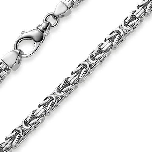 5mm Königskette Kette Halskette aus 585 Gold Weißgold, 65cm, Herren