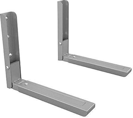MAHARA Microwave Wall Mount Brackets - Universal Microwave Oven Shelf, Adjustable Depth, Space Saving, Max Weight 45kg, Anti-Slide Pads for Safety