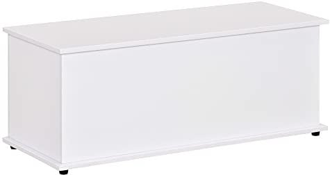 HOMCOM Truhe Aufbewahrungskoffer Spielzeugtruhe Abm. 100L x 40l x 40H cm Spanplatten weiß