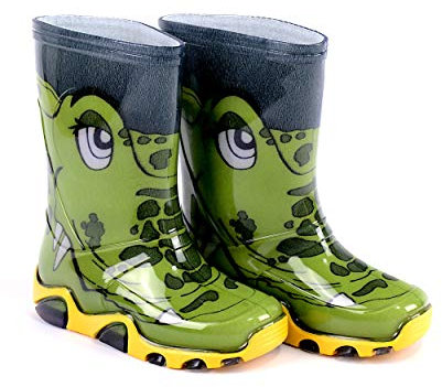 Demar Kids, Girls, Boys, Wellington Boots, Lined Rain Boots Green Size: 10/10.5 UK Child